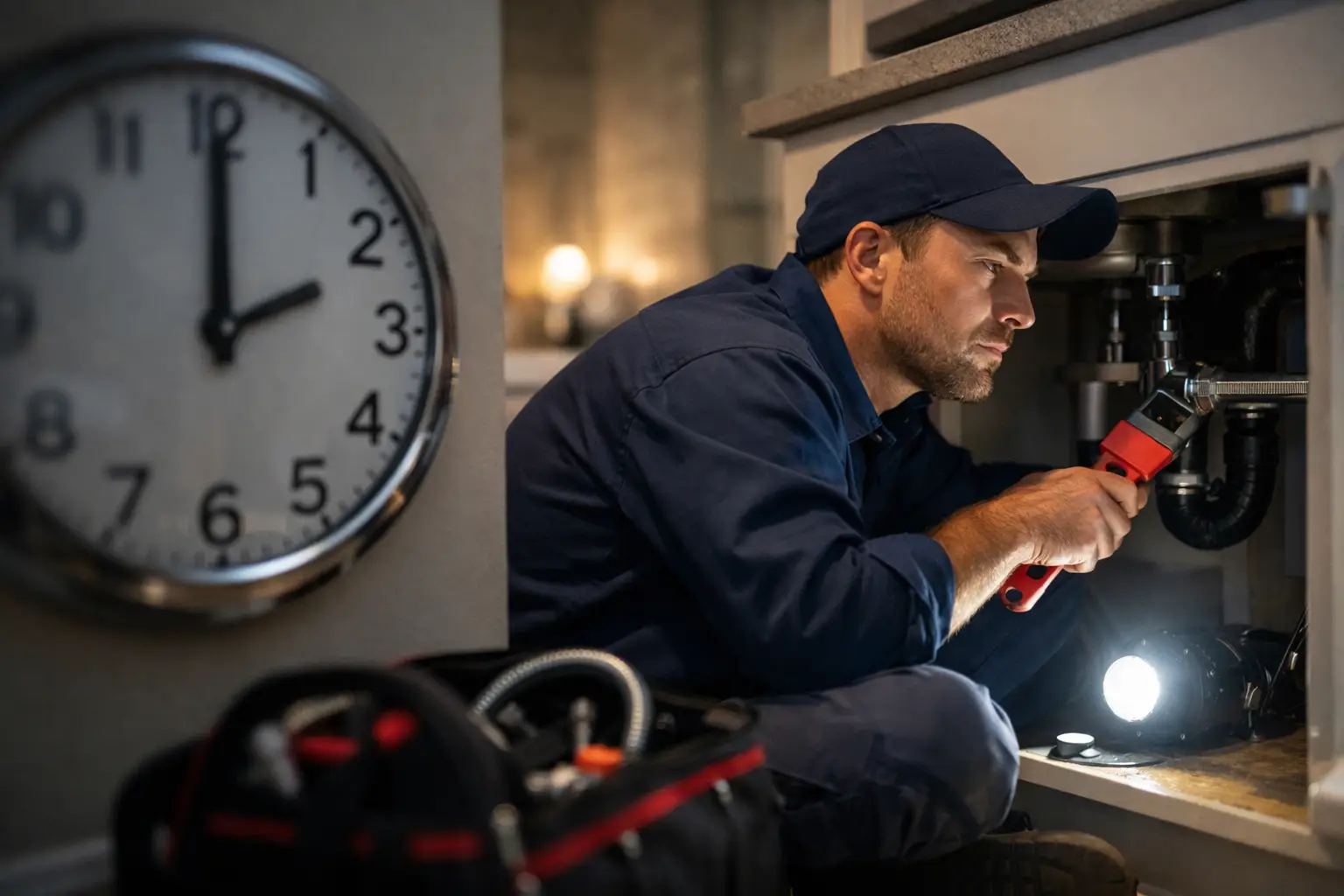 24 hour plumbing repair Ocala - emergency plumber responding to a burst pipe in a rental property