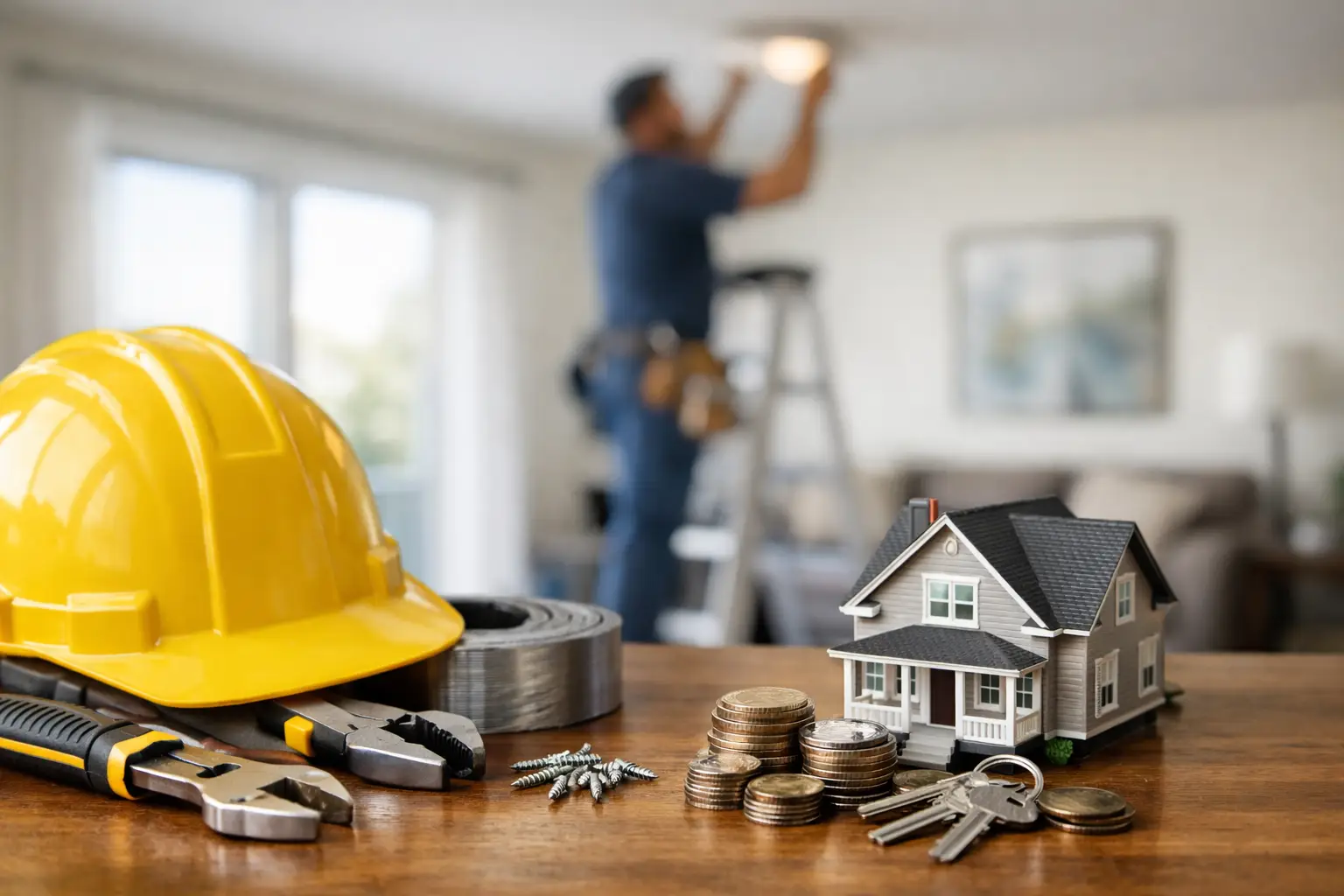 Rental property repairs being completed by a maintenance technician in Marion County Florida