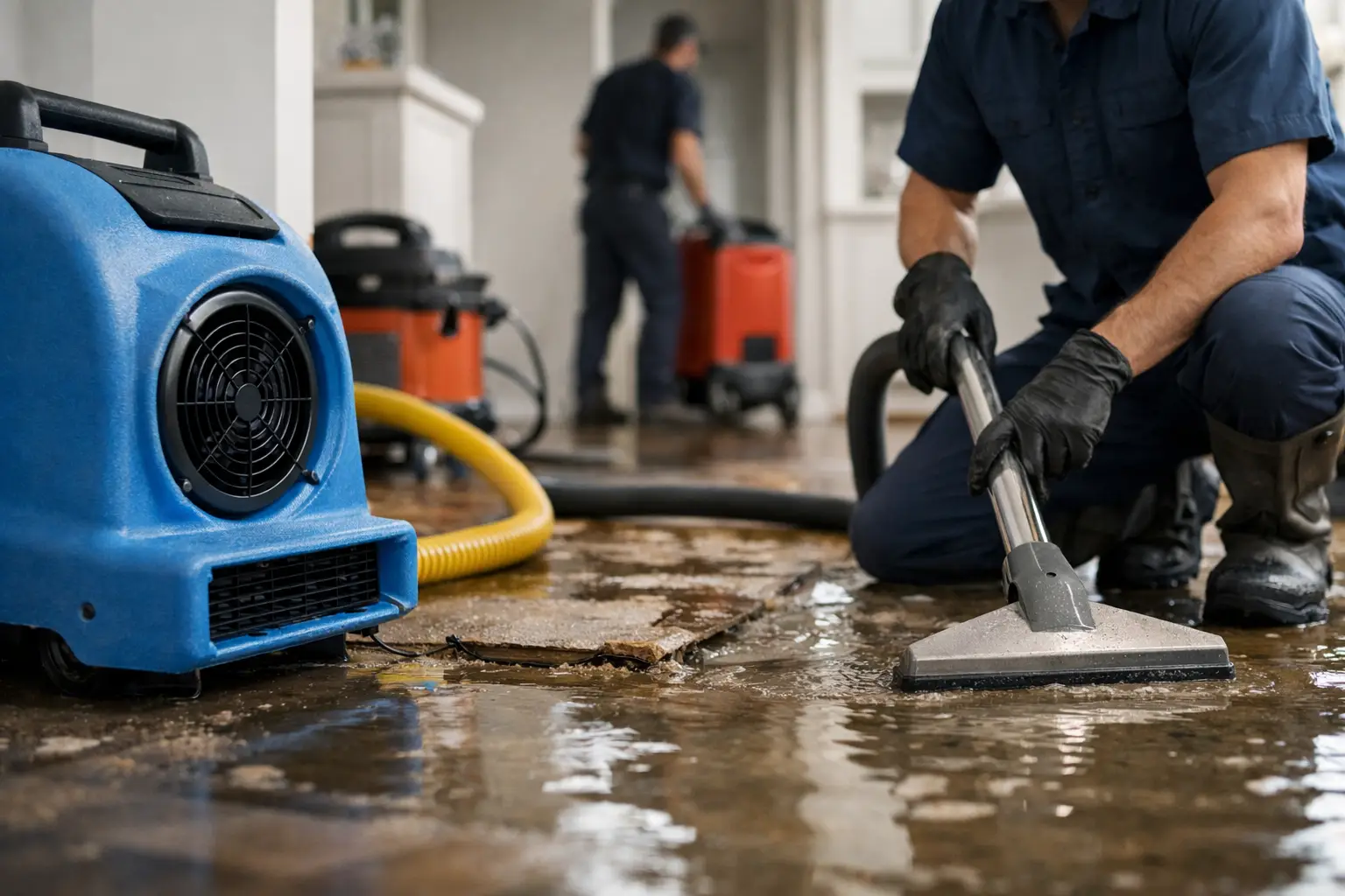 Water damage emergency cleanup in the first 24 hours